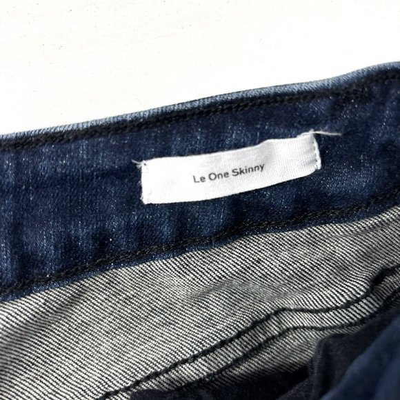 Frame Le One Skinny Teller Jean in Two Tone Wash Blue Dark Gray Denim Size 1 NWT - Picture 5 of 9
